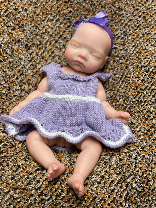 11 Inch Washable Baby Doll Full Solid Silicone Bebe Hand-detailed With Visible Veins