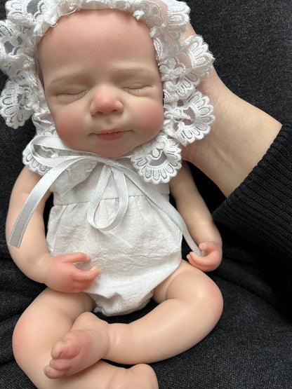 13 Inch Asleep Baby Pascale Full Solid Silicone With Soft Touch Feeling Hand-detailed Reborn Doll