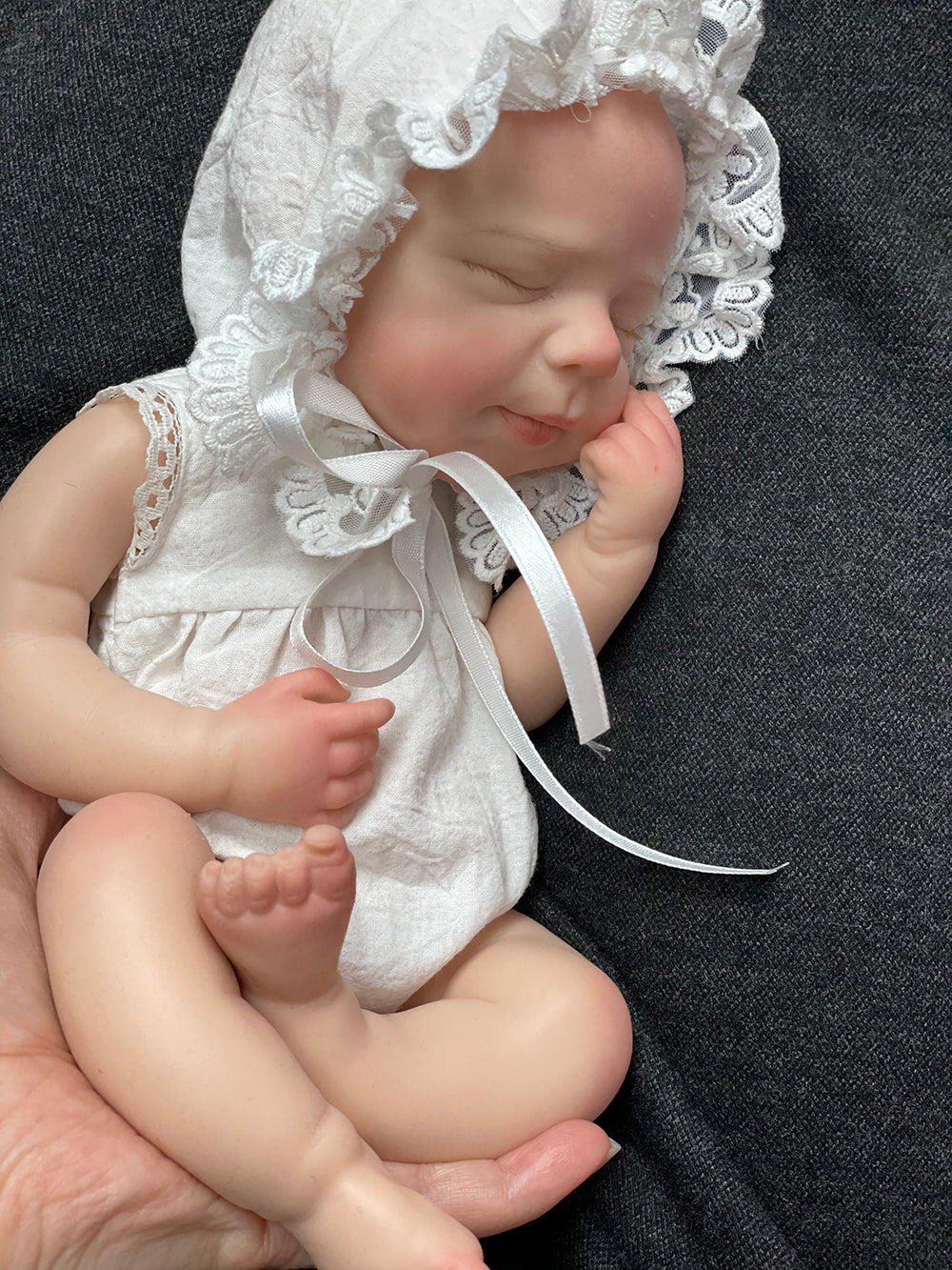 13 Inch Asleep Baby Pascale Full Solid Silicone With Soft Touch Feeling Hand-detailed Reborn Doll