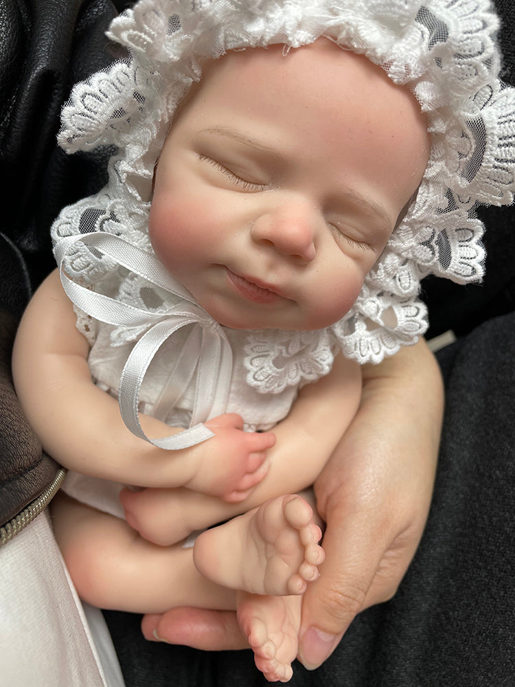 13 Inch Asleep Baby Pascale Full Solid Silicone With Soft Touch Feeling Hand-detailed Reborn Doll