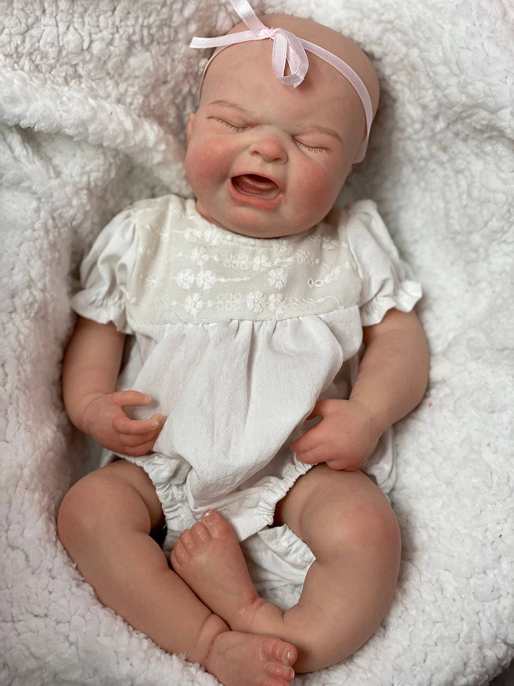 18 Inch Lovely Maria Hand-drawn Skin Features With Full Solid Silicone Body Lifelike Newborn Toddler