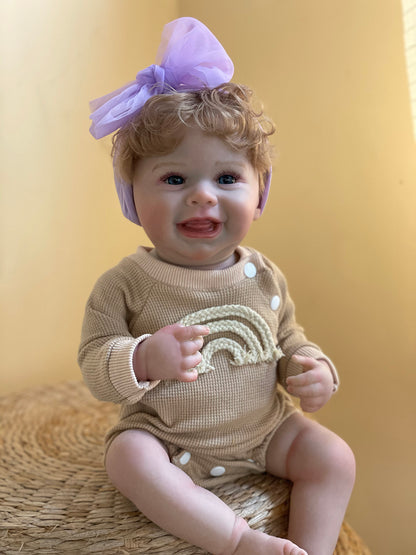 20 Inch Joyful Baby Harper Full Body Vinyl Waterproof Doll Handmade Lifelike Toy With Rooted Hair