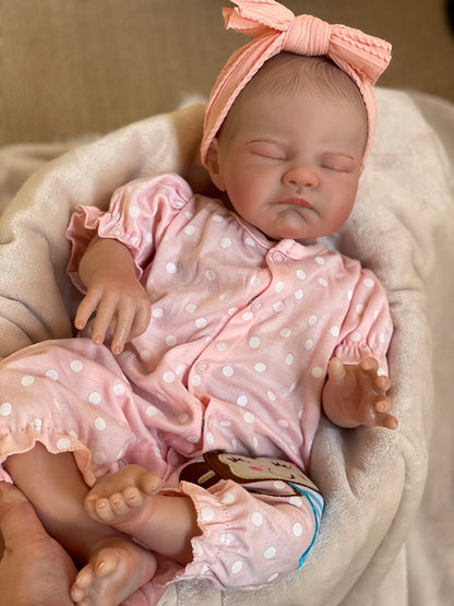 20 Inch Sleeping Baby August Lifelike Reborn Toddler With Delicate Hand-Painted Hair