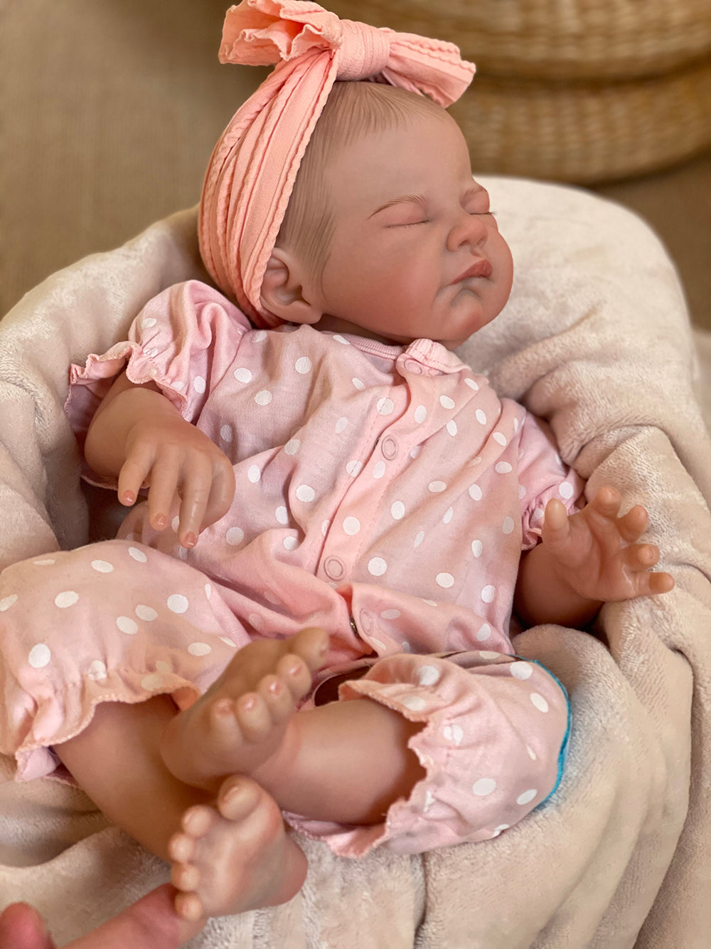 20 Inch Sleeping Baby August Lifelike Reborn Toddler With Delicate Hand-Painted Hair