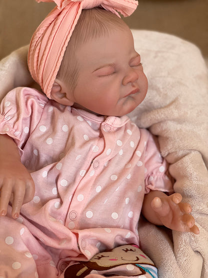 20 Inch Sleeping Baby August Lifelike Reborn Toddler With Delicate Hand-Painted Hair