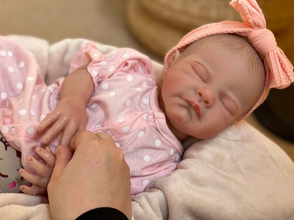 20 Inch Sleeping Baby August Lifelike Reborn Toddler With Delicate Hand-Painted Hair