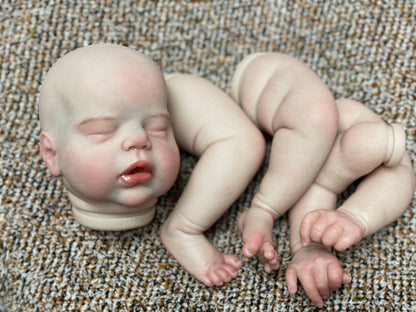 18-20 Asleep Reborn Baby Kits Handmade Realistic Newborn Doll Unassamebled Parts For Children's Playing