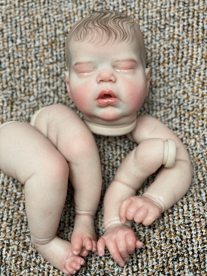 18-20 Asleep Reborn Baby Kits Handmade Realistic Newborn Doll Unassamebled Parts For Children's Playing