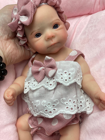 11 Inch Adorable Girl Bettie Full Solid Silicone Reborn Doll Handmade Skin Texture With Visible Veins