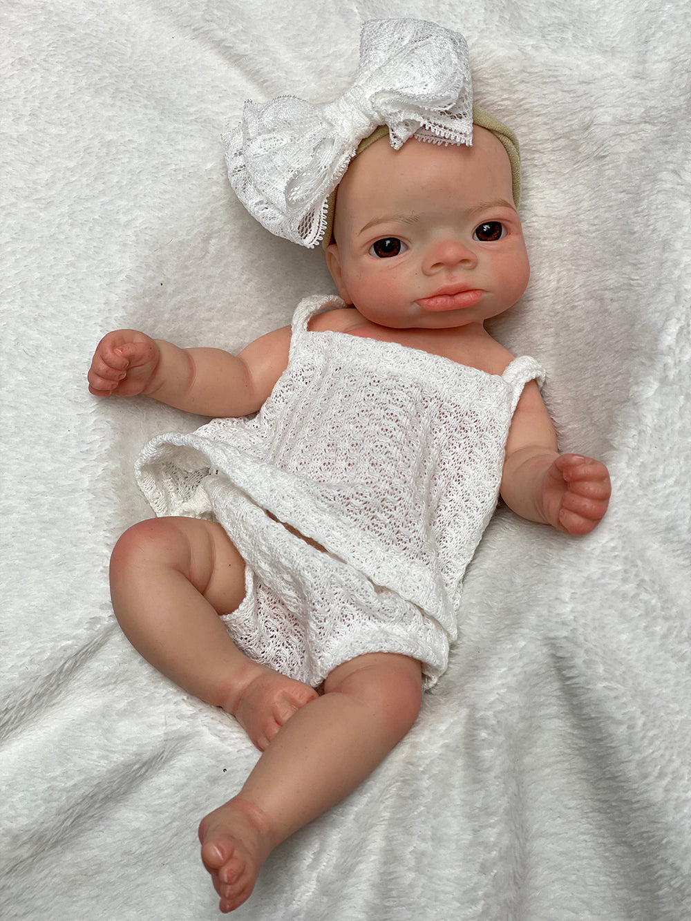 11 Inch Delicate Palm Reborn Baby Full Solid Silicone Hand Painted Realistic Skin Texture For Children's Present