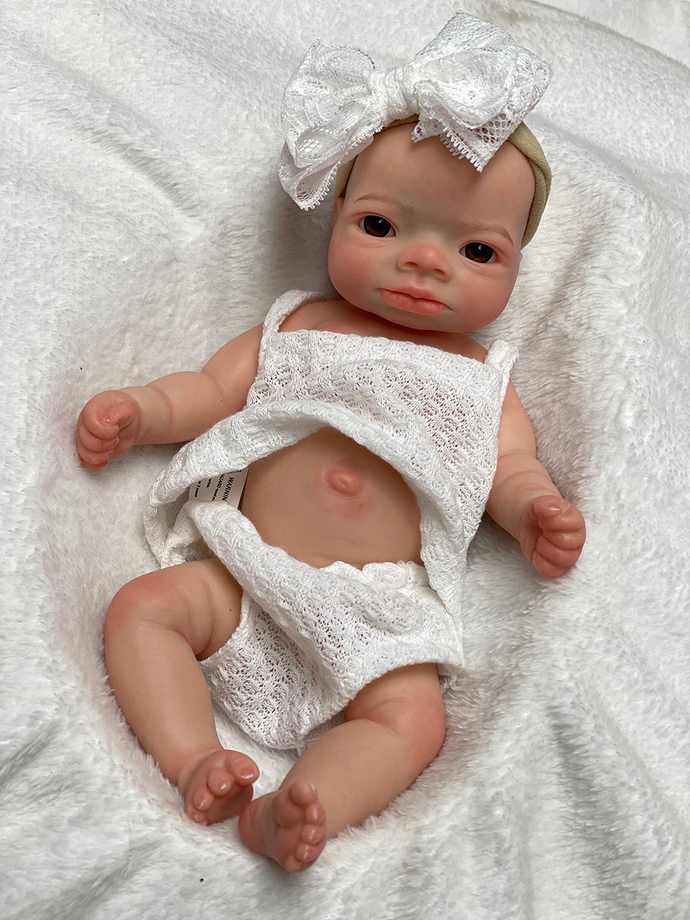 11 Inch Delicate Palm Reborn Baby Full Solid Silicone Hand Painted Realistic Skin Texture For Children's Present