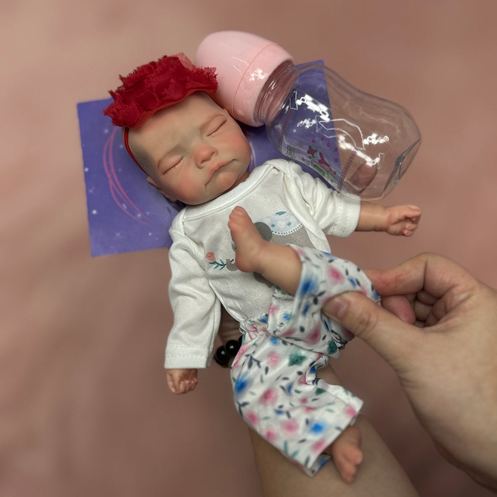 11 Inch Asleep Toddler Solid Silicone Baby Realistic 3D Skin With Visible Veins