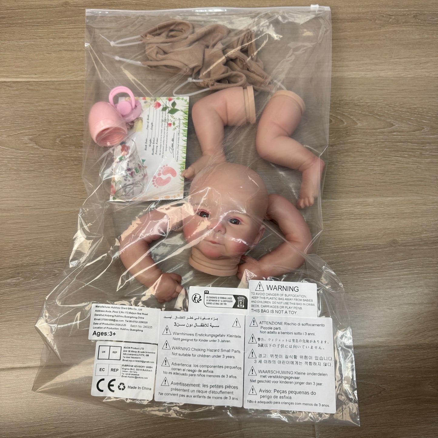 20 Inch  Adorable Bebé Juliette Reborn Doll Kits Handmade Painted Realistic Newborn Toy Kit