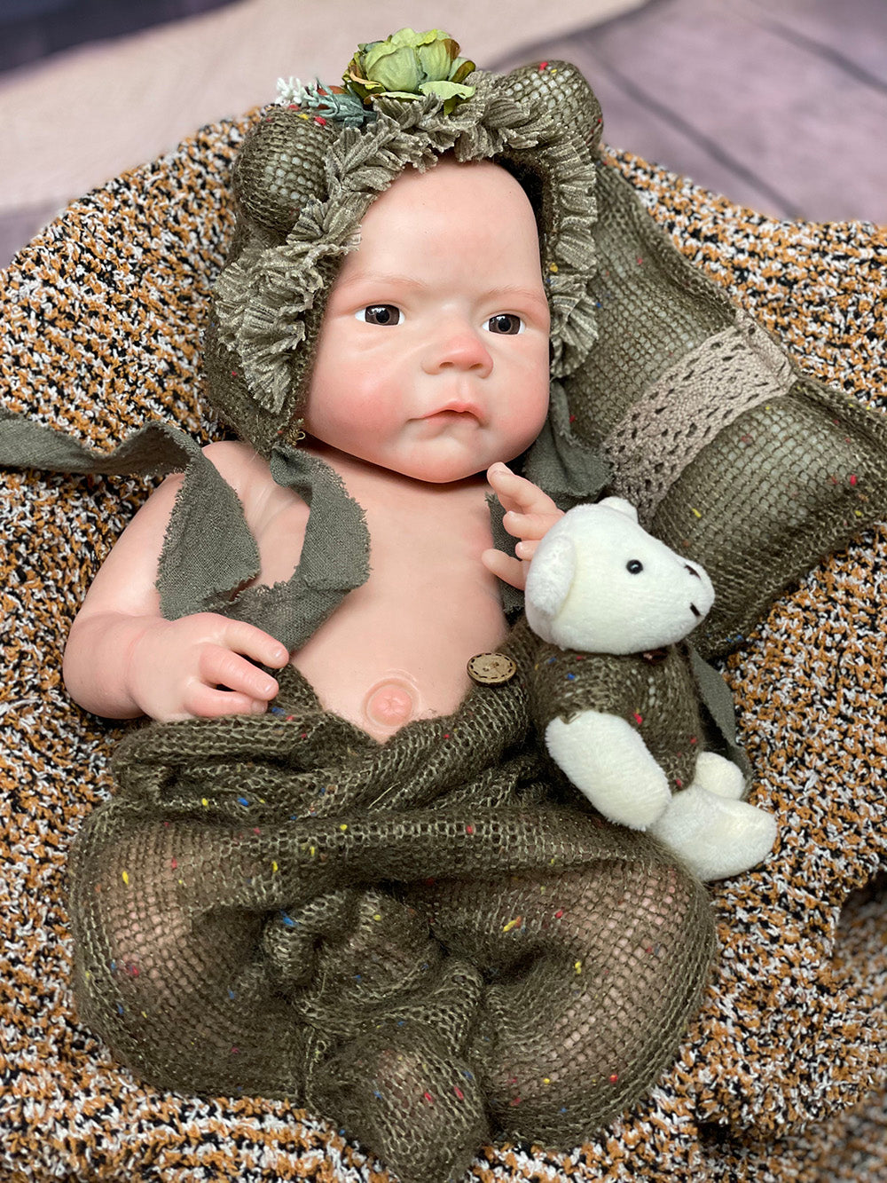 18 Inch Precious Reborn Doll Full Body Solid Silicone Bebe With Soft Touch Feeling And Realistic Skin For Collecting