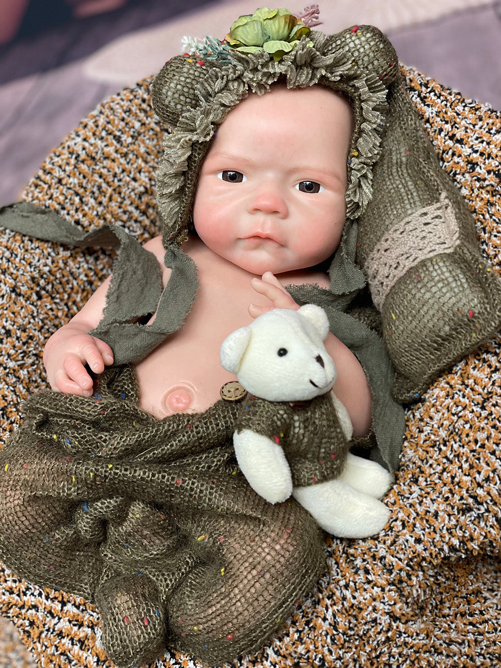 18 Inch Precious Reborn Doll Full Body Solid Silicone Bebe With Soft Touch Feeling And Realistic Skin For Collecting