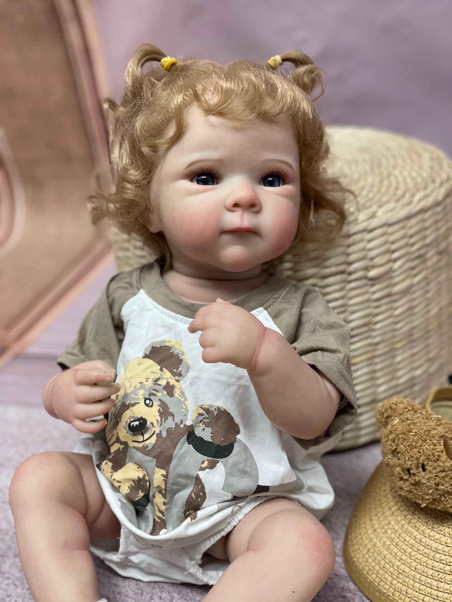 Lovely Reborn Baby Girl Bettie 18 Inch Full Body Vinyl Hand-painted Skin Features With Realistic Visible Veins