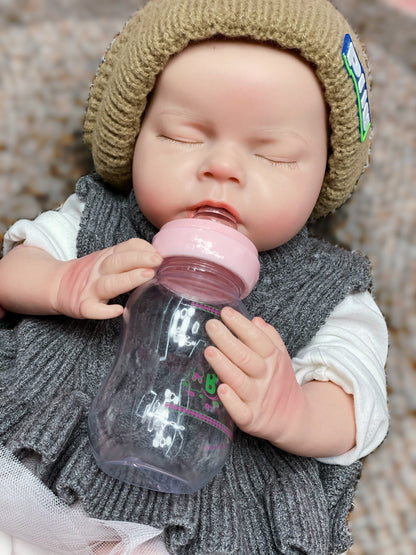 20 Inch Asleep Reborn Baby With the Ability Of Drinking Water Full Body Silicone Realistic Toy