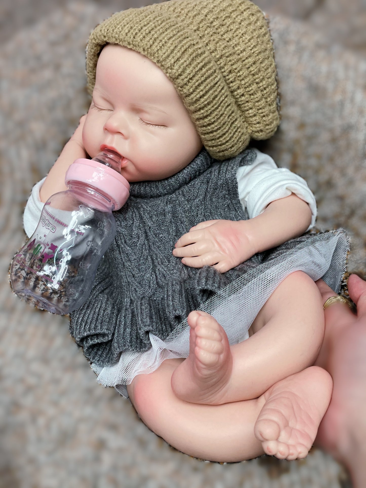 20 Inch Asleep Reborn Baby With the Ability Of Drinking Water Full Body Silicone Realistic Toy