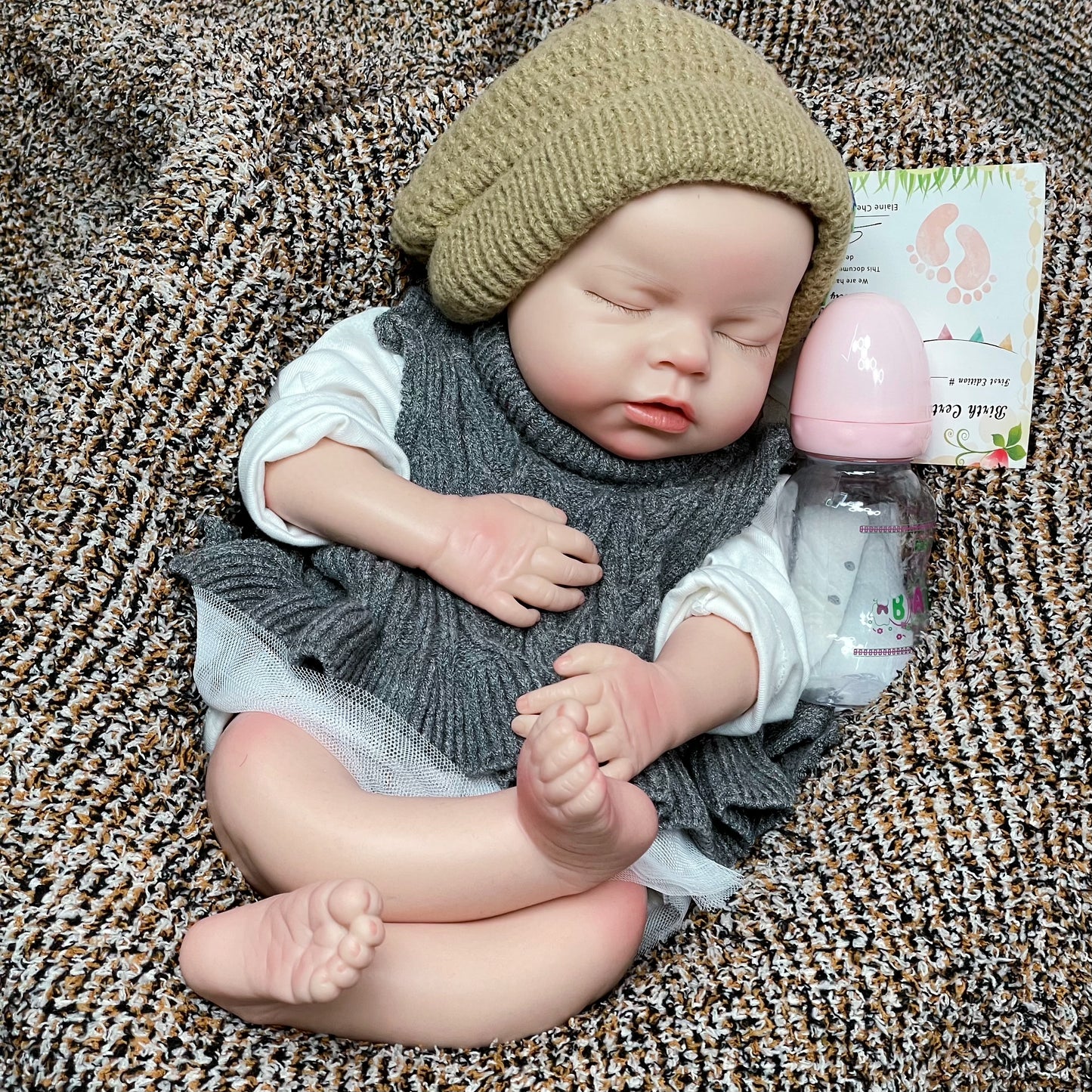 20 Inch Asleep Reborn Baby With the Ability Of Drinking Water Full Body Silicone Realistic Toy