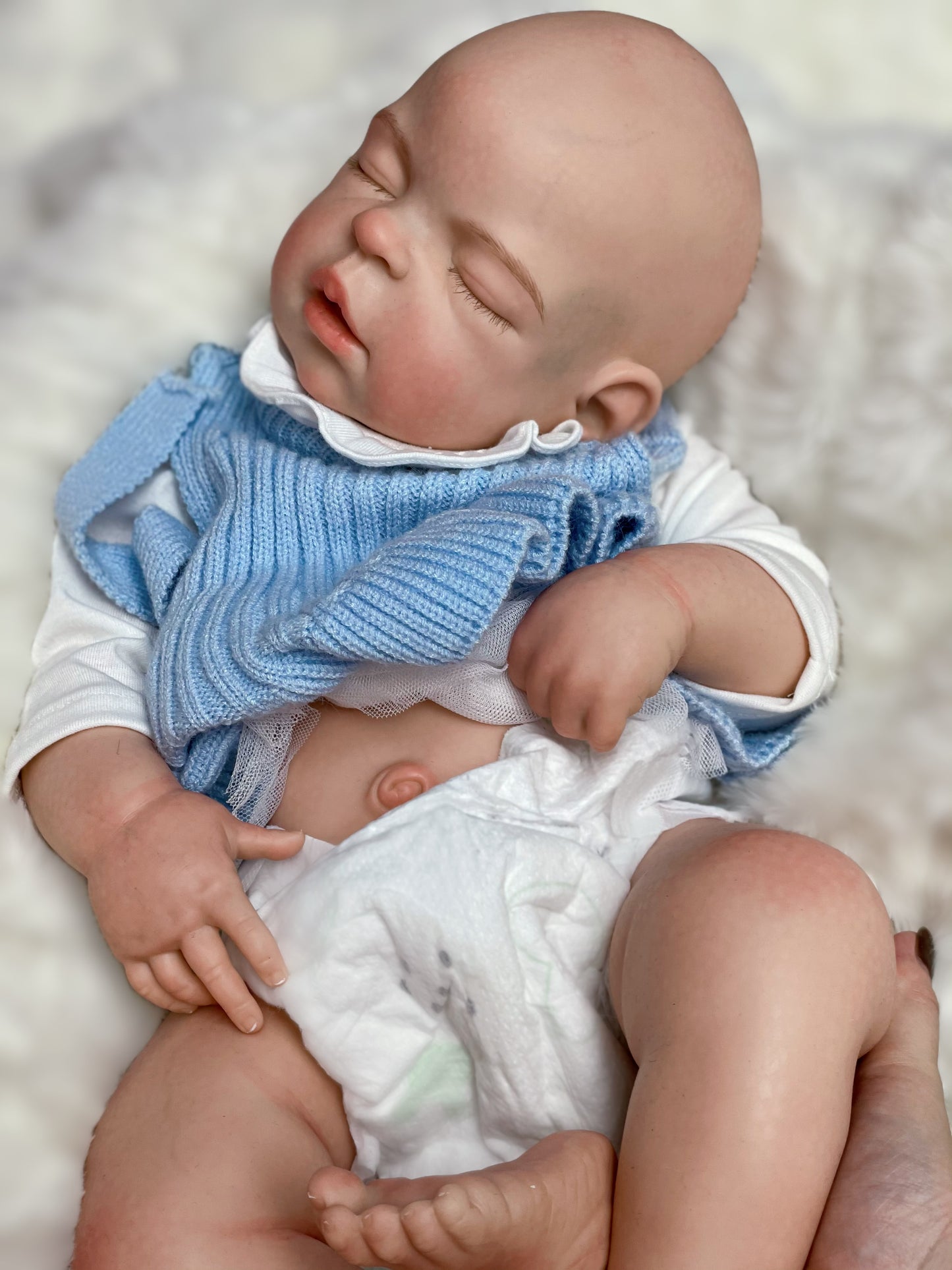 22 Inch Sleeping Reborn Toddler Full Solid Silicone Handmade Lifelike Baby Doll With 3D Skin