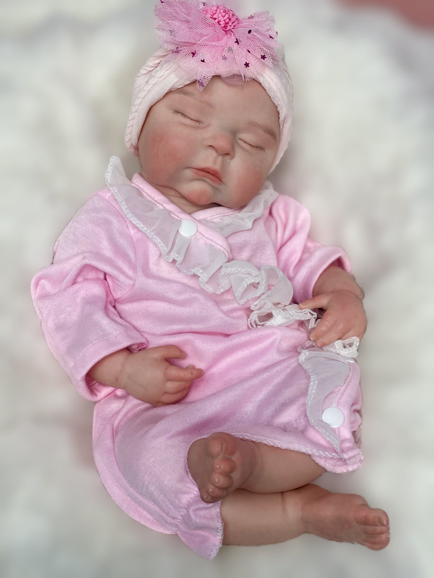 18 Inch Lovely Reborn Girl Peaches Full Silicone Hand-crafted Doll With Detailed Skin Features For Playing