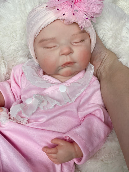 18 Inch Lovely Reborn Girl Peaches Full Silicone Hand-crafted Doll With Detailed Skin Features For Playing