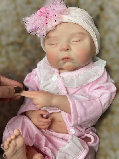 18 Inch Lovely Reborn Girl Peaches Full Silicone Hand-crafted Doll With Detailed Skin Features For Playing