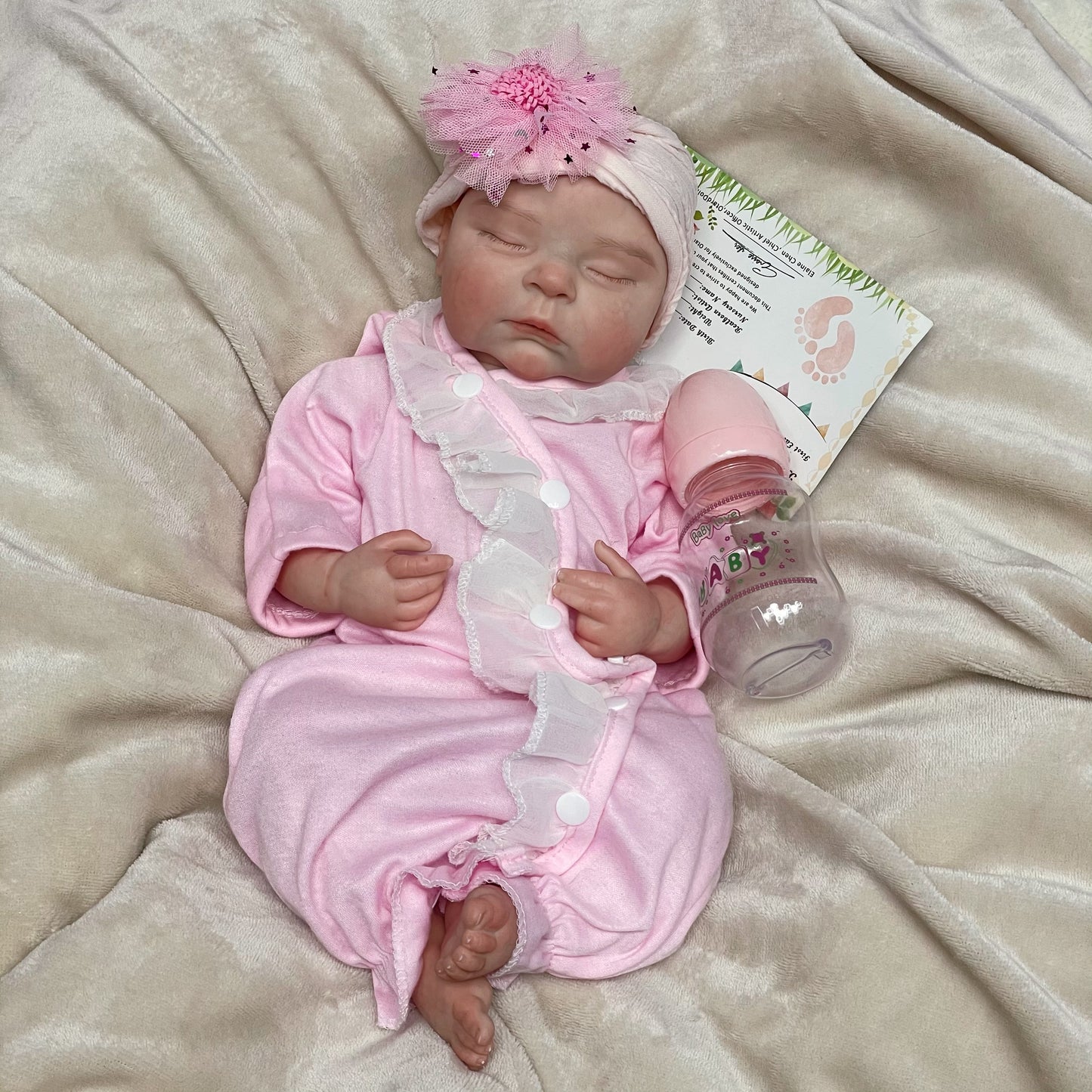 18 Inch Lovely Reborn Girl Peaches Full Silicone Hand-crafted Doll With Detailed Skin Features For Playing