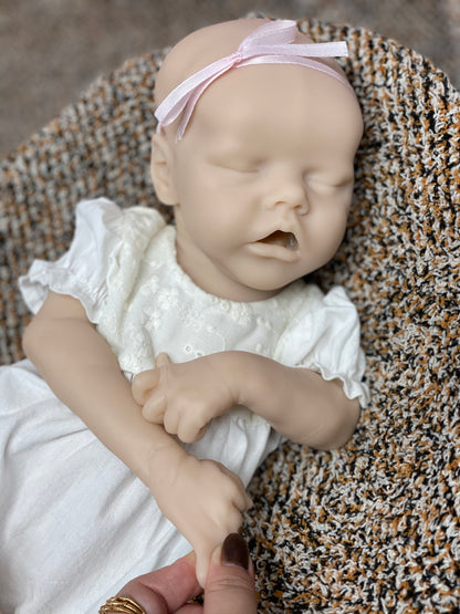 18 Inch Unpainted Sleeping Reborn Baby Full Body Solid Silicone With Gentle Touch Feeling For Children's Gift