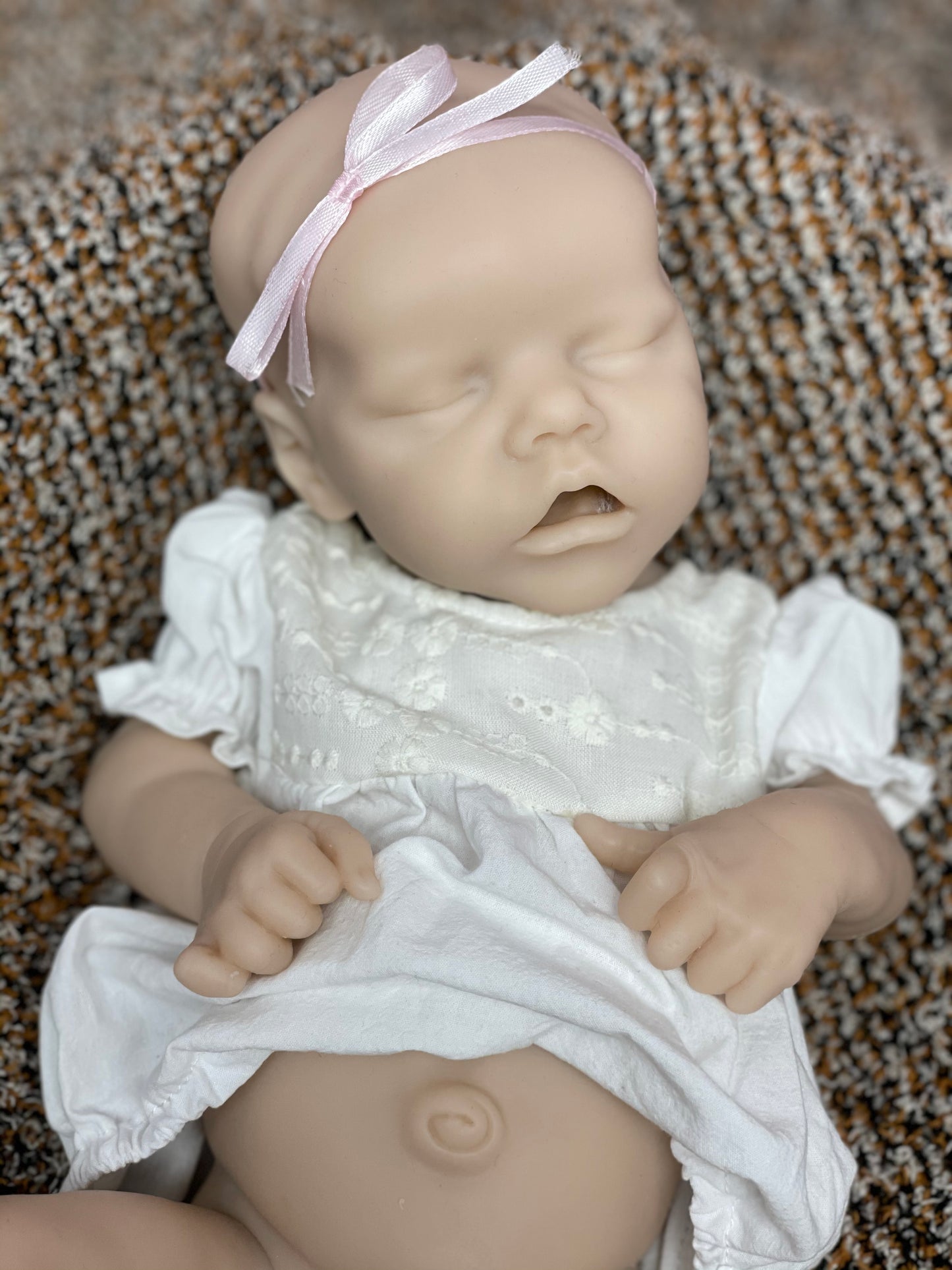 18 Inch Unpainted Sleeping Reborn Baby Full Body Solid Silicone With Gentle Touch Feeling For Children's Gift