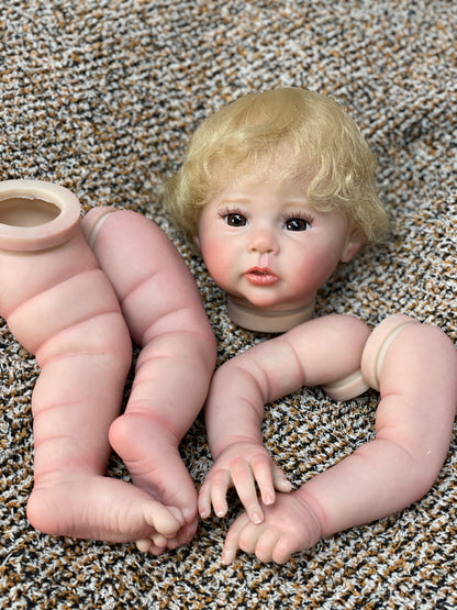 18-20 Inch Reborn Baby Toddler Hand-drawn Unfinished Doll Kits With Hand Rooted High Quality Fiber Hair