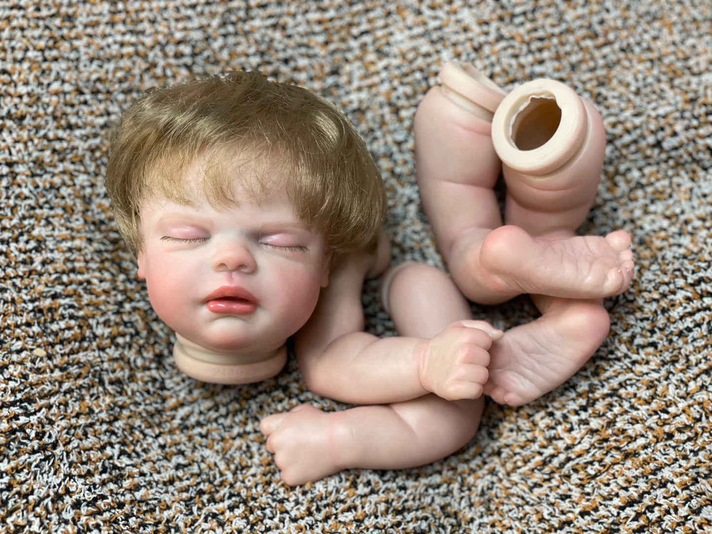 Sleeping Reborn Toddler With Hand Rooted High Quality Hair 18-20 Inch Lifelike Infant Toy Kits