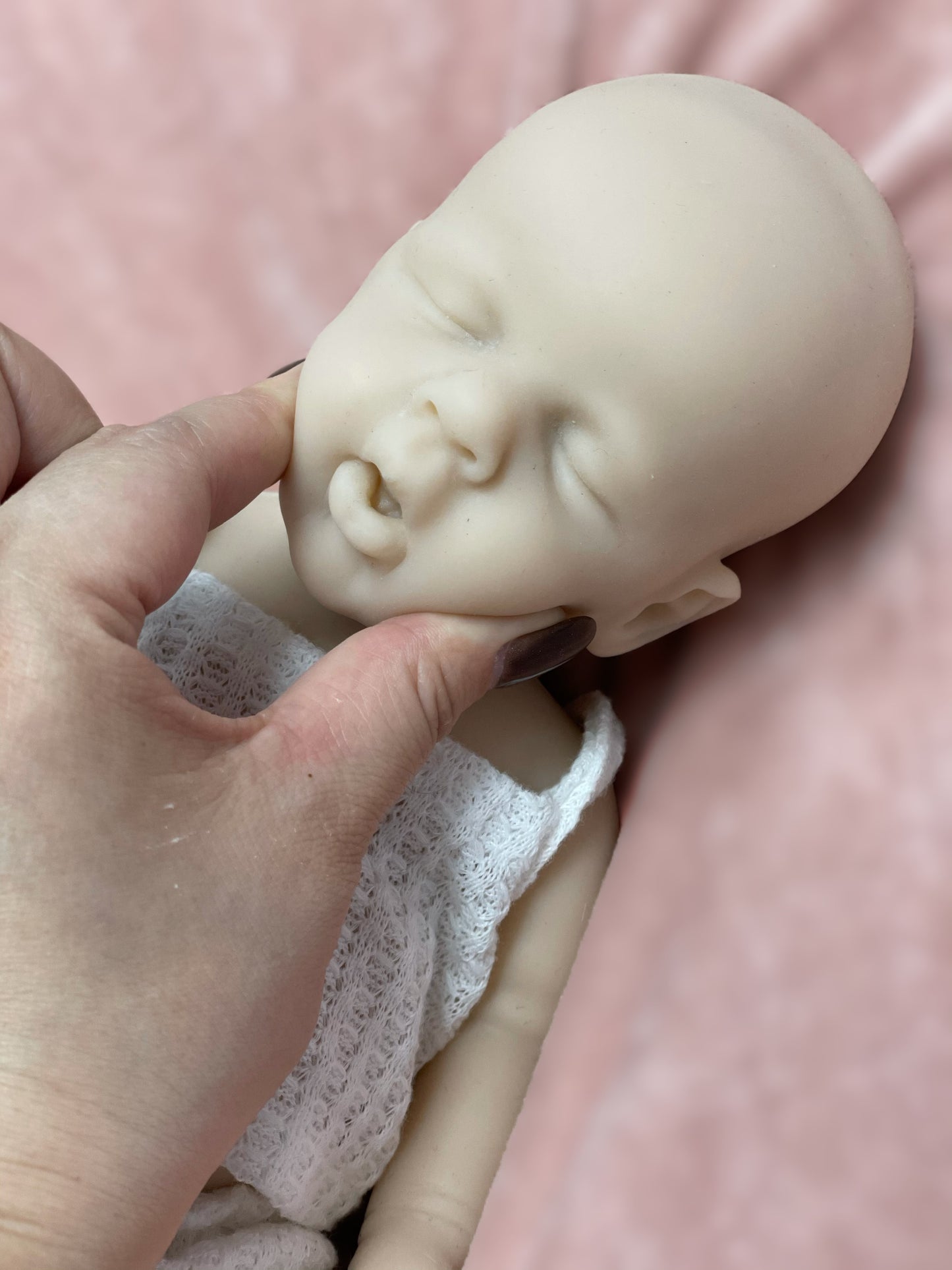 Unpainted Adorable Reborn Bebe Doll 13 Inch Full Silicone LouLou With Soft Touch Feeling Handmade Realistic Skin Texture