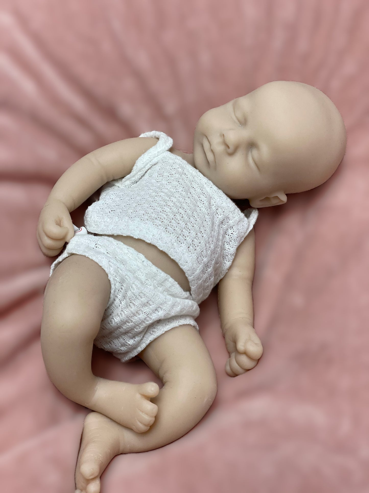 Unpainted Adorable Reborn Bebe Doll 13 Inch Full Silicone LouLou With Soft Touch Feeling Handmade Realistic Skin Texture