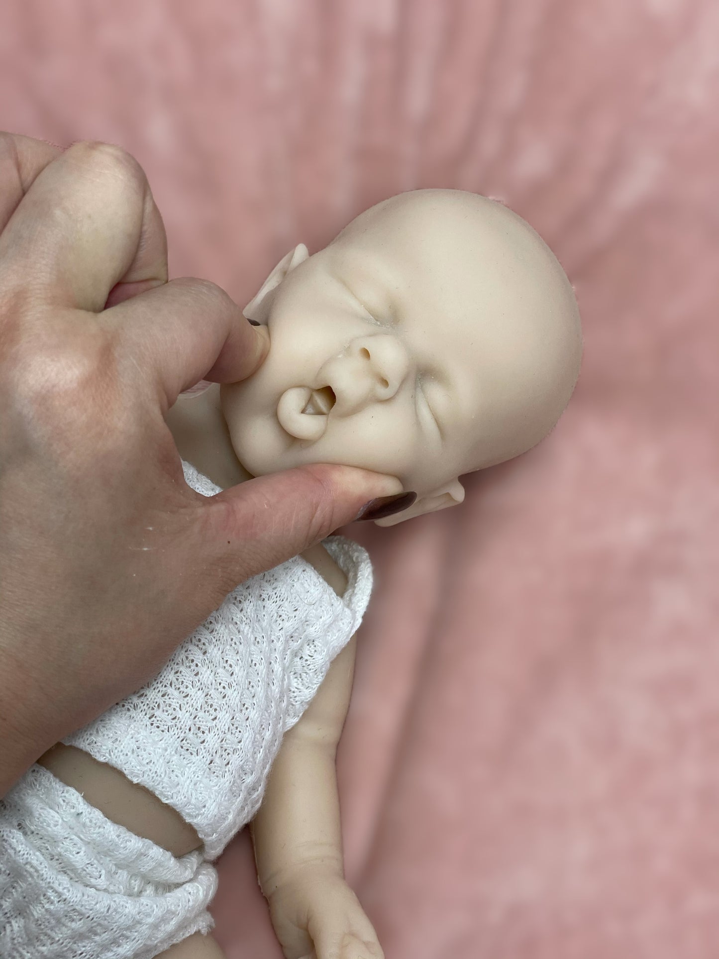 Unpainted Adorable Reborn Bebe Doll 13 Inch Full Silicone LouLou With Soft Touch Feeling Handmade Realistic Skin Texture