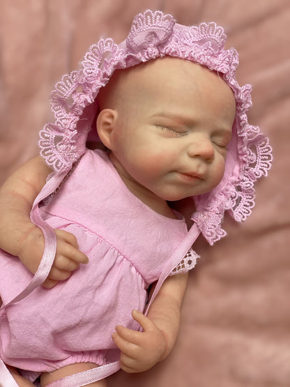 13 Inch Sleeping Baby Pascale Whole Body Solid Silicone Hand-painted Lifelike Skin With Realistic Body Details