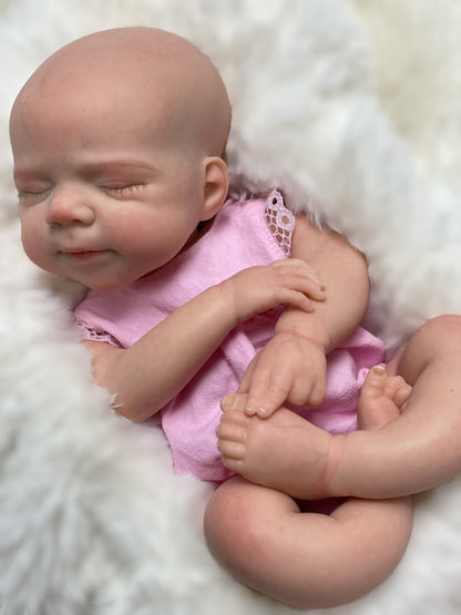 13 Inch Sleeping Baby Pascale Whole Body Solid Silicone Hand-painted Lifelike Skin With Realistic Body Details