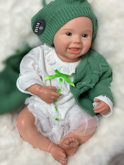 18 Inch Lovely Reborn Baby Dolls Full Body Silicone With Soft Touch Feeling Hand-painted Facial Details For Collecting And Playing