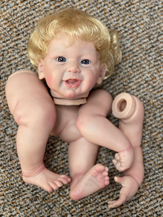 18-20 Inch Reborn Baby Doll Unassembled Parts Hand-crafted Skin Details With Realistic Rooted Hair For Festival Gifts