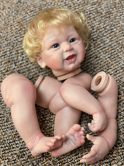 18-20 Inch Reborn Baby Doll Unassembled Parts Hand-crafted Skin Details With Realistic Rooted Hair For Festival Gifts