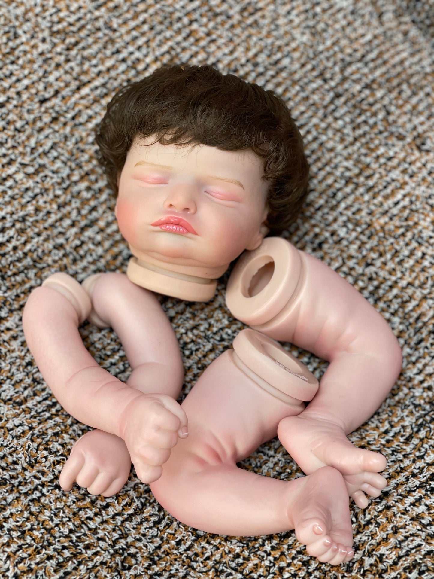 18-20 Inch Reborn Toddler Kits Handmade Baby Doll Unassembled Kits With High Quality Hand Rooted Hair