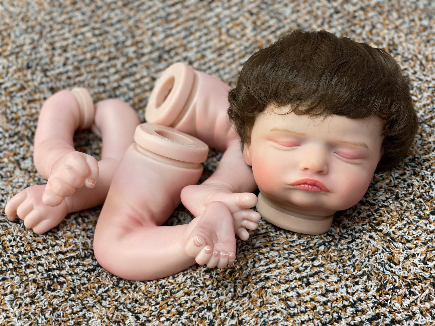 18-20 Inch Reborn Toddler Kits Handmade Baby Doll Unassembled Kits With High Quality Hand Rooted Hair