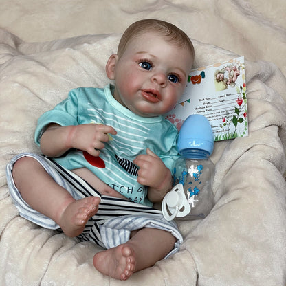 18-20 Inch Lovely Reborn Toddler Bebe Whole Body Vinyl Hand-crafted Lifelike Doll For Anti-stress