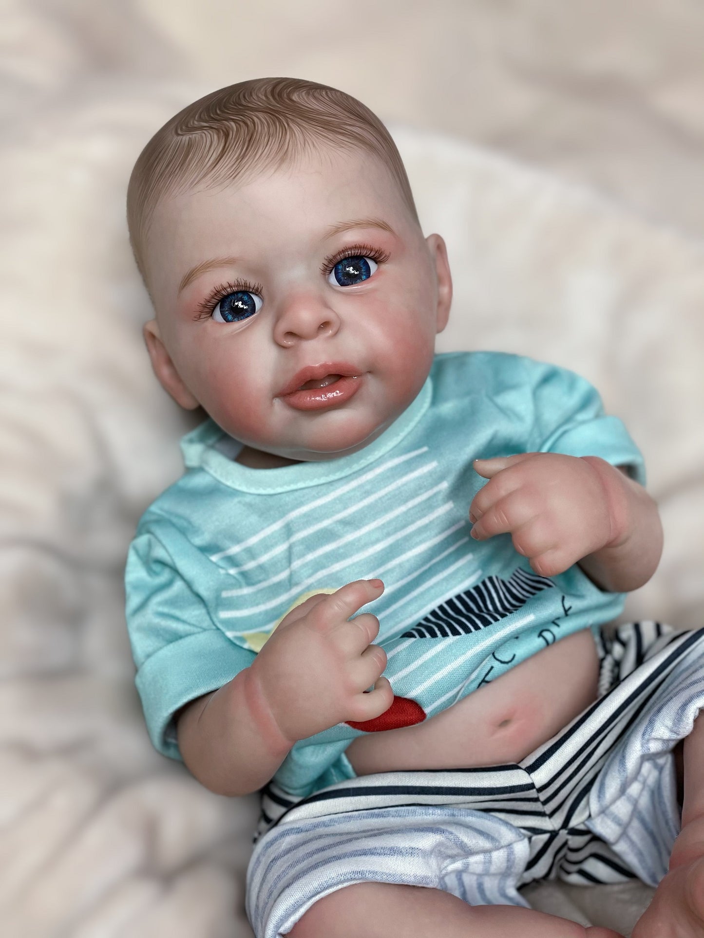 18-20 Inch Lovely Reborn Toddler Bebe Whole Body Vinyl Hand-crafted Lifelike Doll For Anti-stress