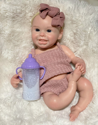 13 Inch Little Darling Bebe Doll Full Silicone Reborn Baby Hand-crafted Texture With 3D Skin For Accompanying