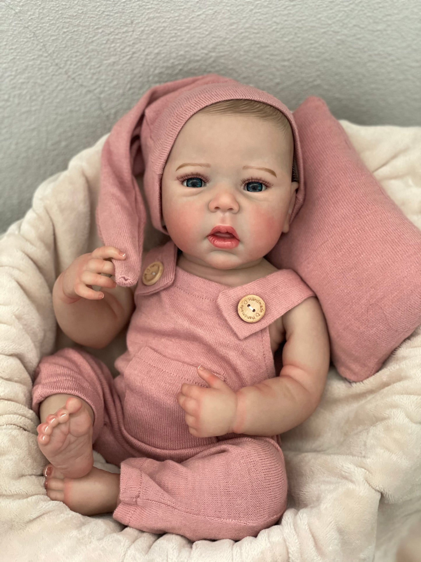 18 Inch Adorable Bebe Girl Whole Body Vinyl Handmade Realistic Skin Texture Reborn Doll For  Collecting