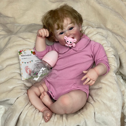 20 Inch Smiling Reborn Baby Doll Authentic Skin Texture Bebe With Hand Rooted Fiber Hair Doll For Collecting