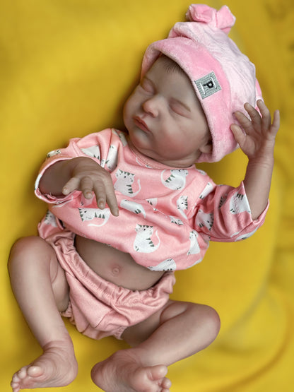 18 Inch Adorable Bebe Girl Whole Body Vinyl Handmade Realistic Skin Texture Reborn Doll For  Collecting