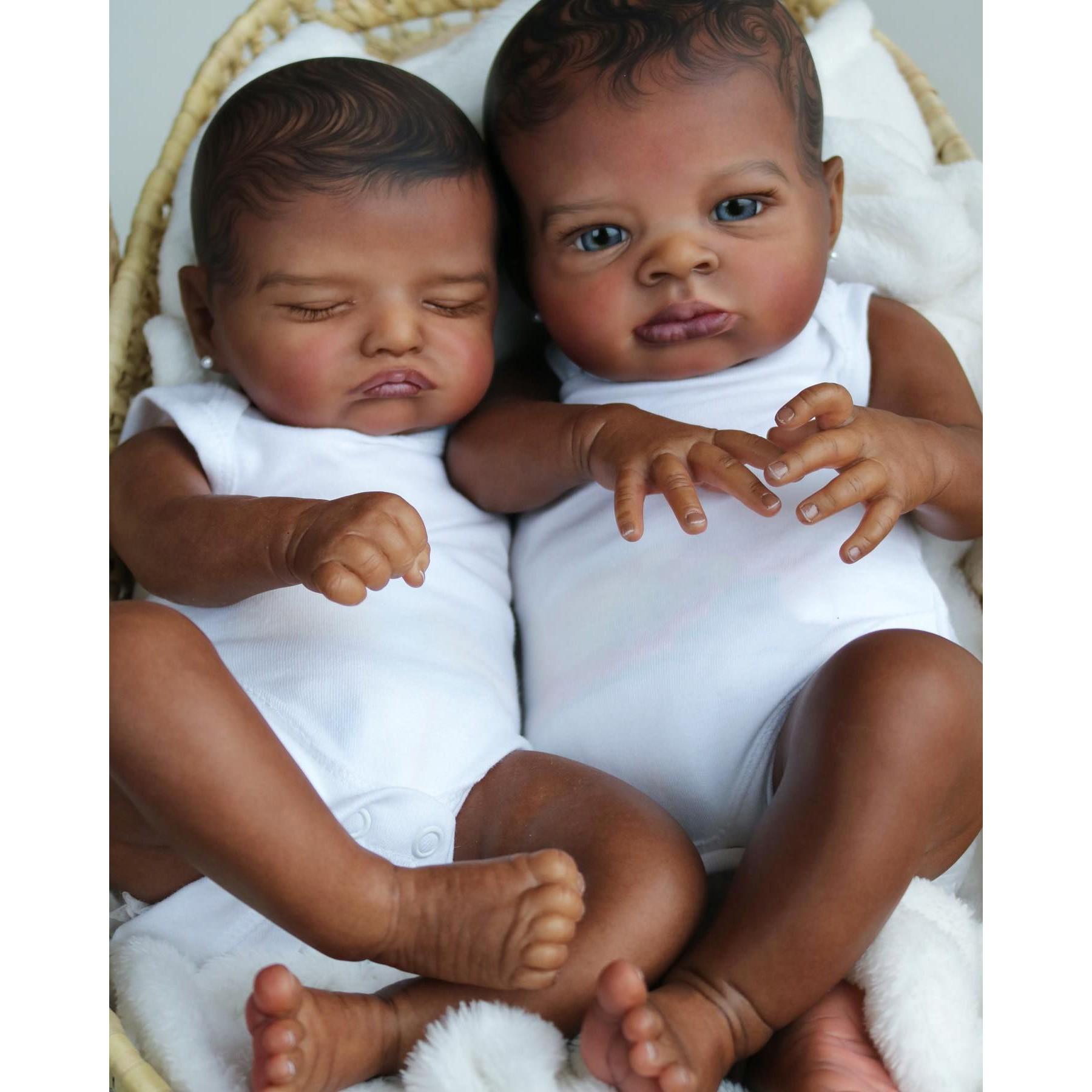 Genesis Artist Painted Lanny Bebe Reborn 45cm Black Skin Lifelike Real Reborn Doll - Reborn With Love Baby Dolls Store