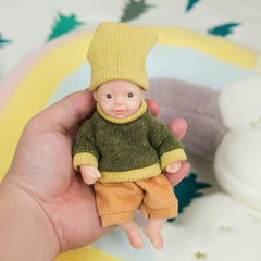 Lovely 6 Inch Palm Newborn Babies Full Body Silicone Boys Reborn Dolls Bebe Reborn Corpo De Silicone Yellow